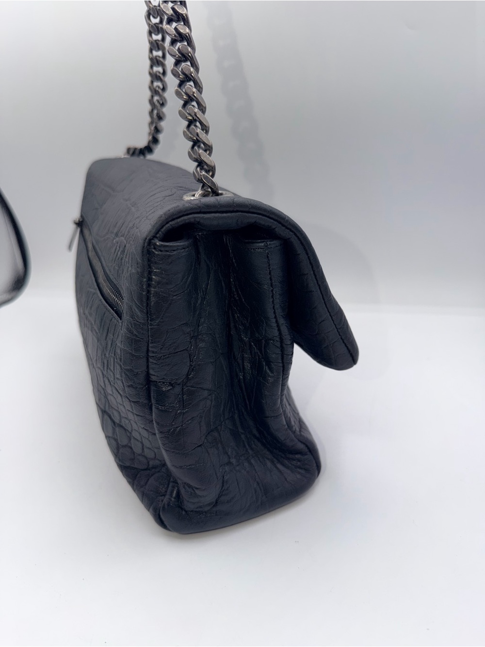 Saint Laurent West Hollywood Shoulder Bag Crocodile Embossed Leather Bag - Picture 4 of 15